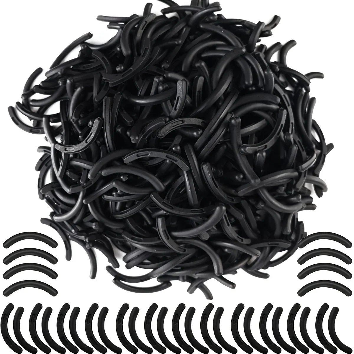 2025 Hot Black Soft Rubber Eyelash Curler Pads - Latex-Free Universal Fit, No Battery Replacement for Makeup Tools