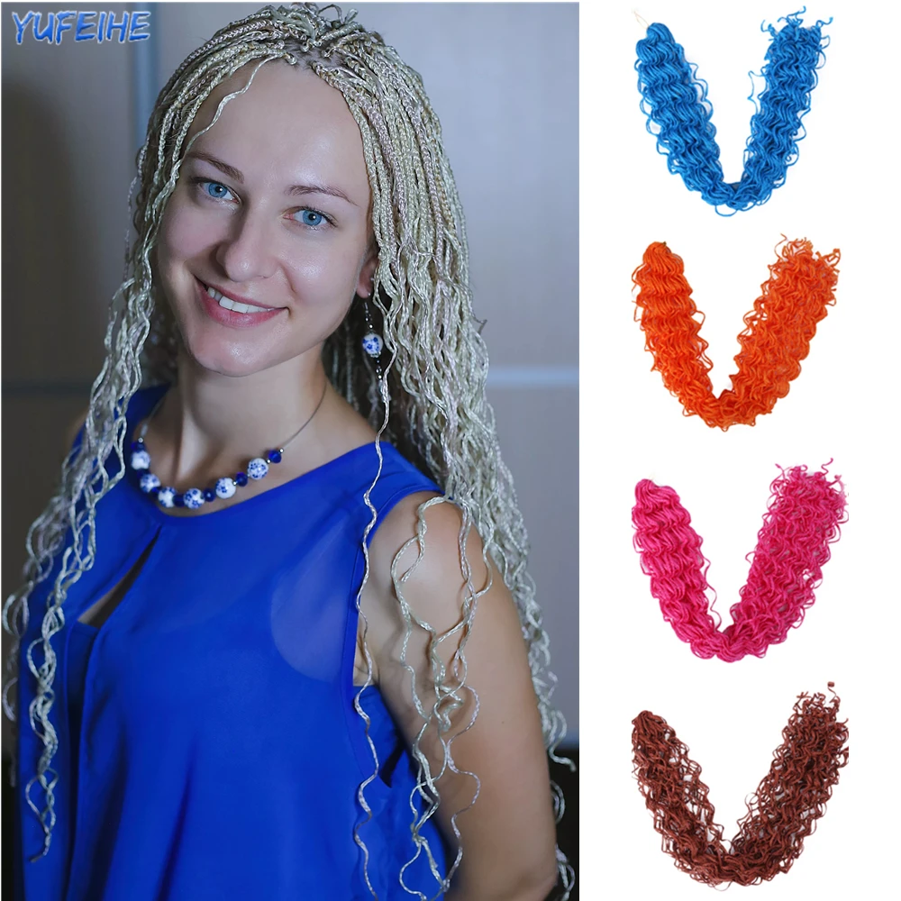 Synthetic Wavy Hook Braids Zizi Braids Ready Crochet Hair Extensions Curly Organic Hair Russia For Women Natural Color Blonde