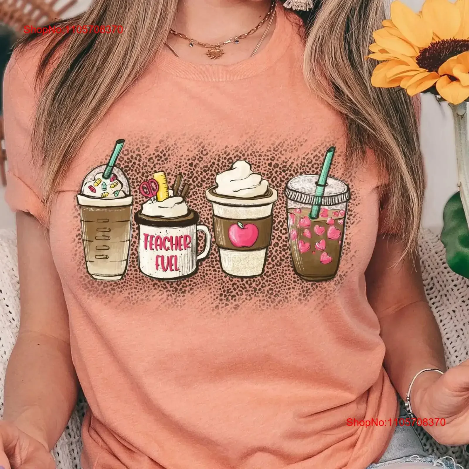 Teacher Fuel Cheetah T Shirt Coffee Kindergarten Field Trip for Teachers vintage Washed Comfortable Stylish Unisex