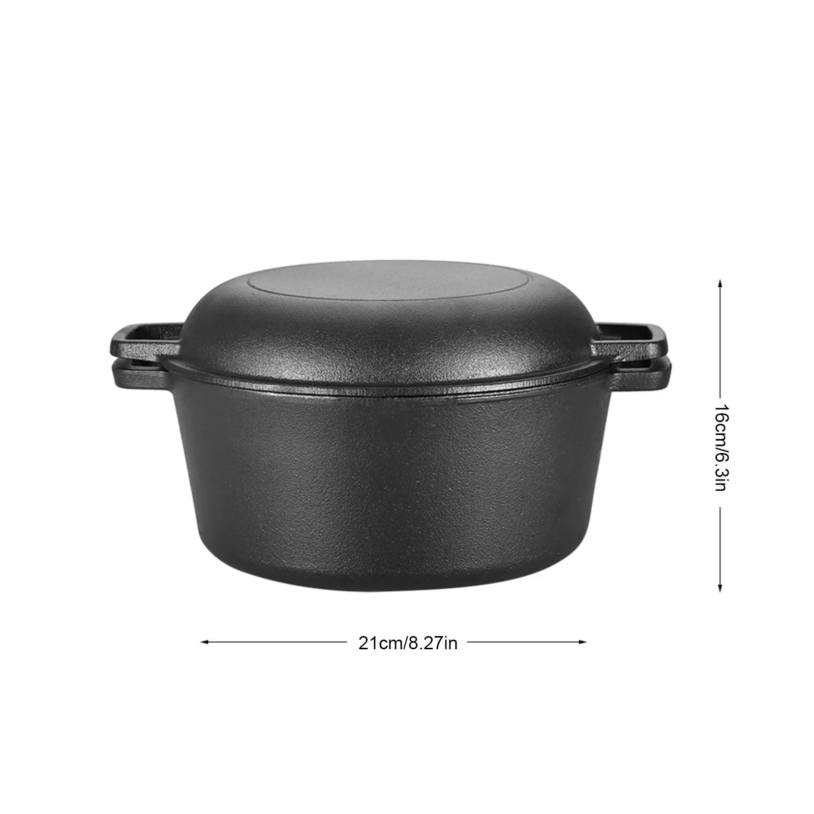 Cast Iron Pot Dutch Oven Reliable Heat Distribution for Slow Cooking for Barbecue for Pasta