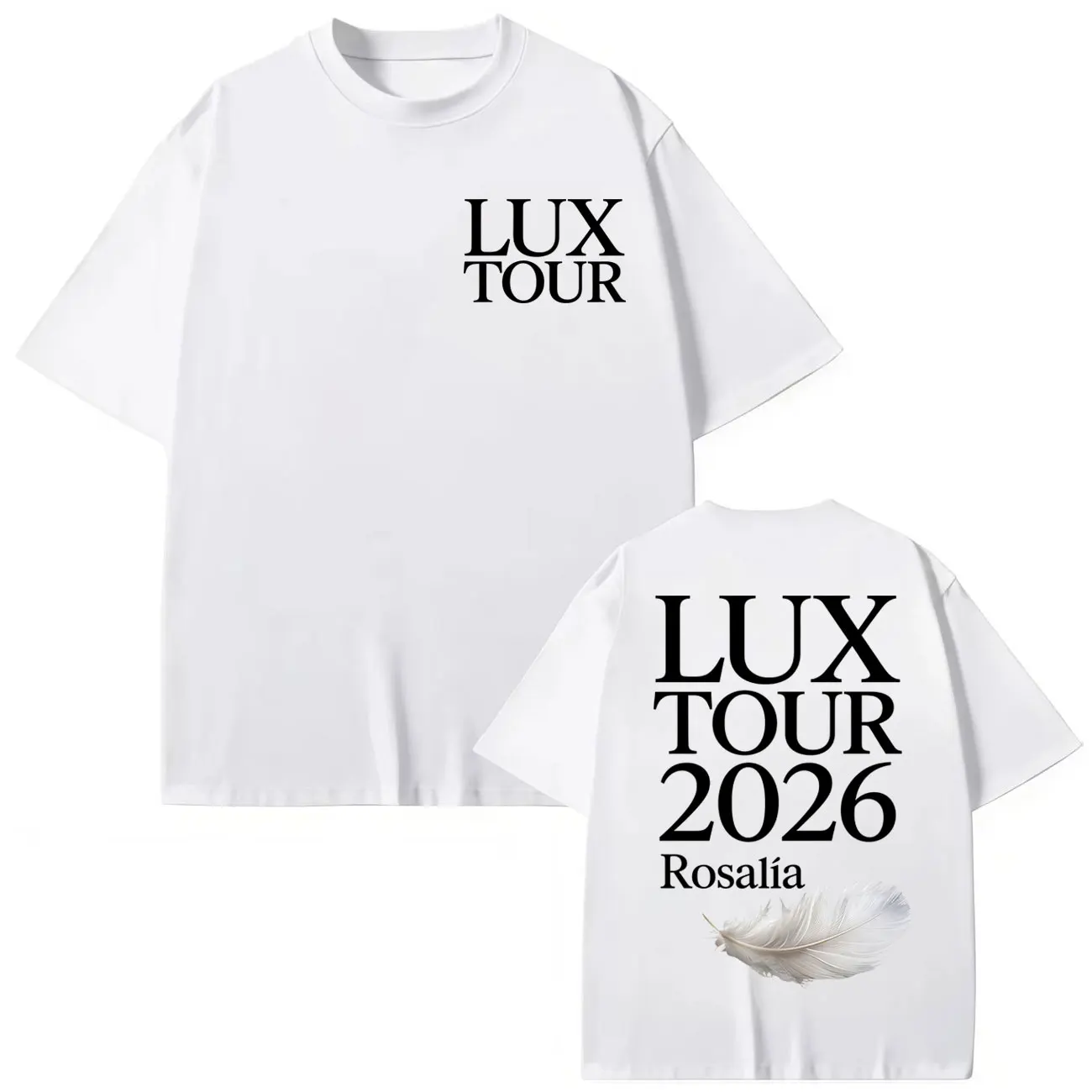 المغني روزاليا لوكس جولة 2026 ميرش تي شيرت موضة البوب الموسيقى قصيرة الأكمام تي شيرت الرجال النساء الصيف عالية الجودة القطن تي شيرت #2