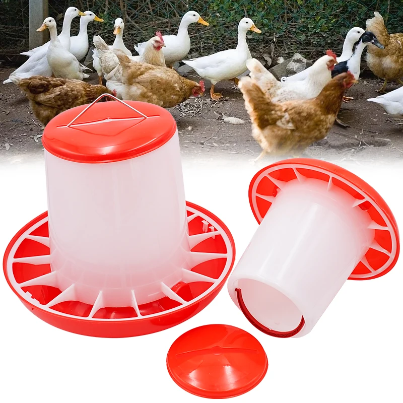 1/3/5/9Kg Automatic Chicken Feeder Bucket Rooster Hen Feeding Device, Farm Animal Poultry Quail Pigeon Feeding Supplies 1 Pc