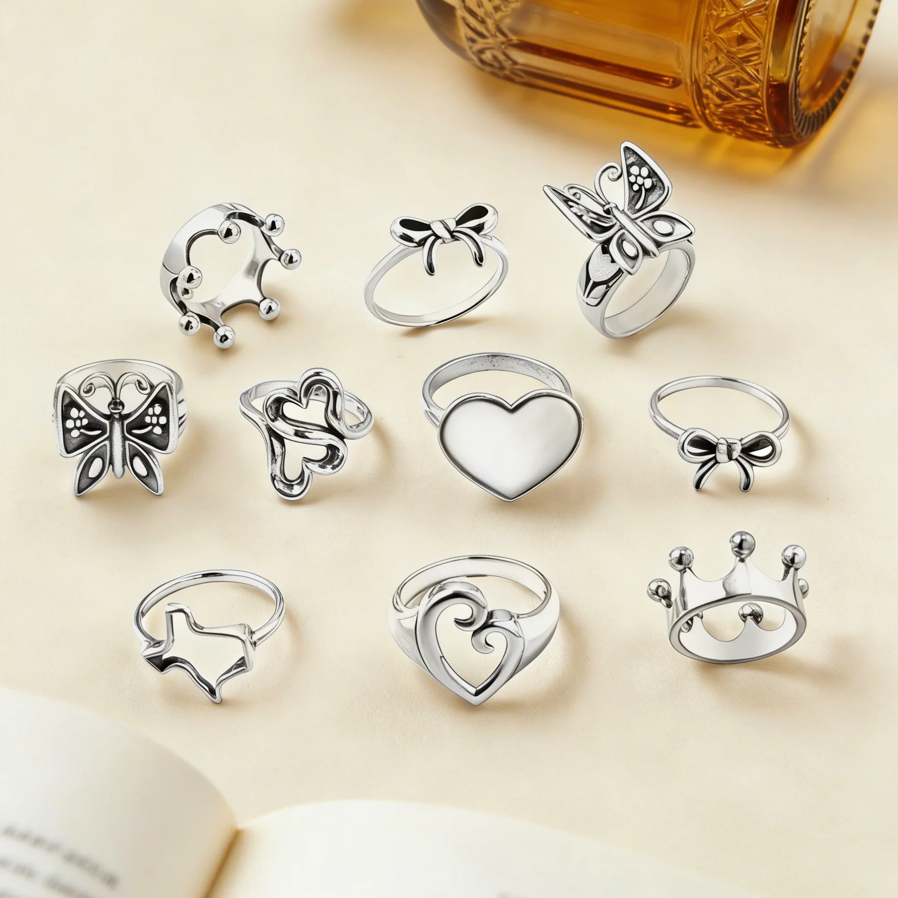 S925 Sterling Silver Valentine's Day ring，Romantic and Cute Gift for Girls,valentine day gifts,kawaii jewelry.