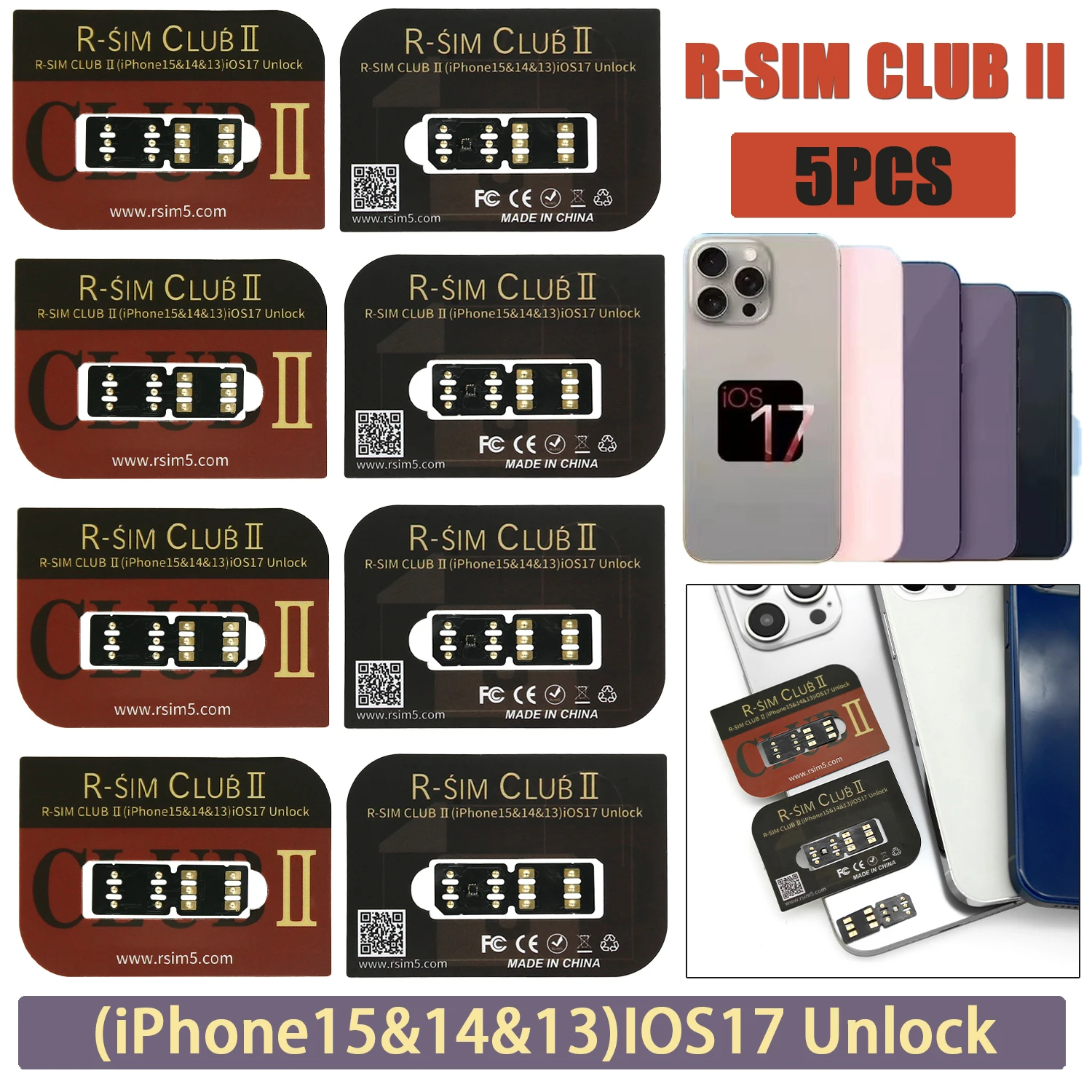 R-SIM CLUB 2 안정적인 잠금 해제 SIM 카드, IOS 17 버전 신호 RSIM 잠금 해제 SIM 카드, 듀얼 칩 Rsim 19, 아이폰 11/15 프로 맥스용