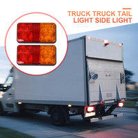 2Pcs 12V Indicator Stop Light 30W Trailer Truck Tail Lamp Waterproof Truck Side Light 10LED Tail Signal Light for RV Lorry Truck