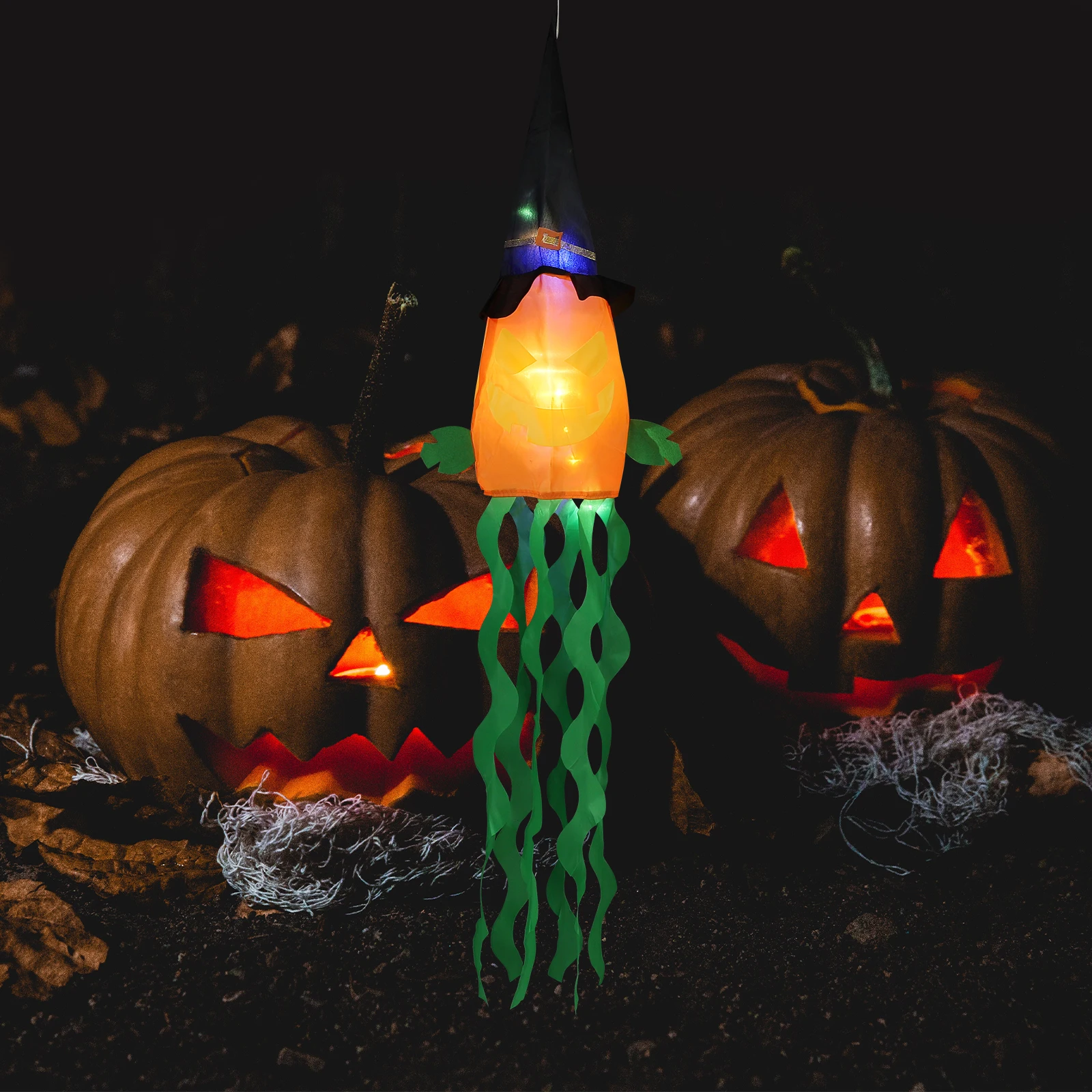 

Outdoor Halloween Decor Pumpkin Hanging Lamp Decorations Decorate Flocking Cloth