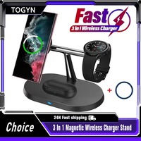 3 In 1 Magnetic Wireless Charger Fast Charging Dock Station For Samsung Galaxy S25 S24 Watch 7 6 5 4 3 2 Active 1 2 Earbuds