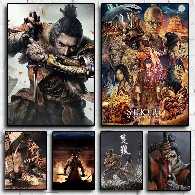 Sekiro Shadows Die Twice Video Games Character Image Canvas Art Print Poster Ideal for Living Room Playroom Wall Art Home Decor