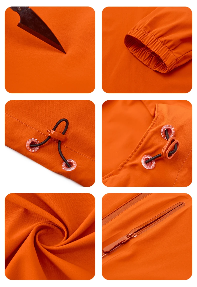 LNGXO Herren Damen Wander-Regenmantel, Sonnenschutz, Camping, Trekking, wasserdichte Jacke, Unisex, Stretch, Zwei-Wege-Reißverschluss, Windjacke – Detail 17