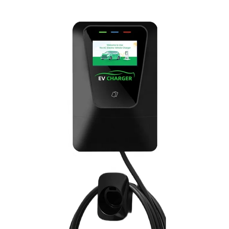 Carregador EV com OPP Opcional, Operação Comercial, WiFi, 4G, App, Bluetooth, RFID, AC, 7kW, 11kW, 22kW