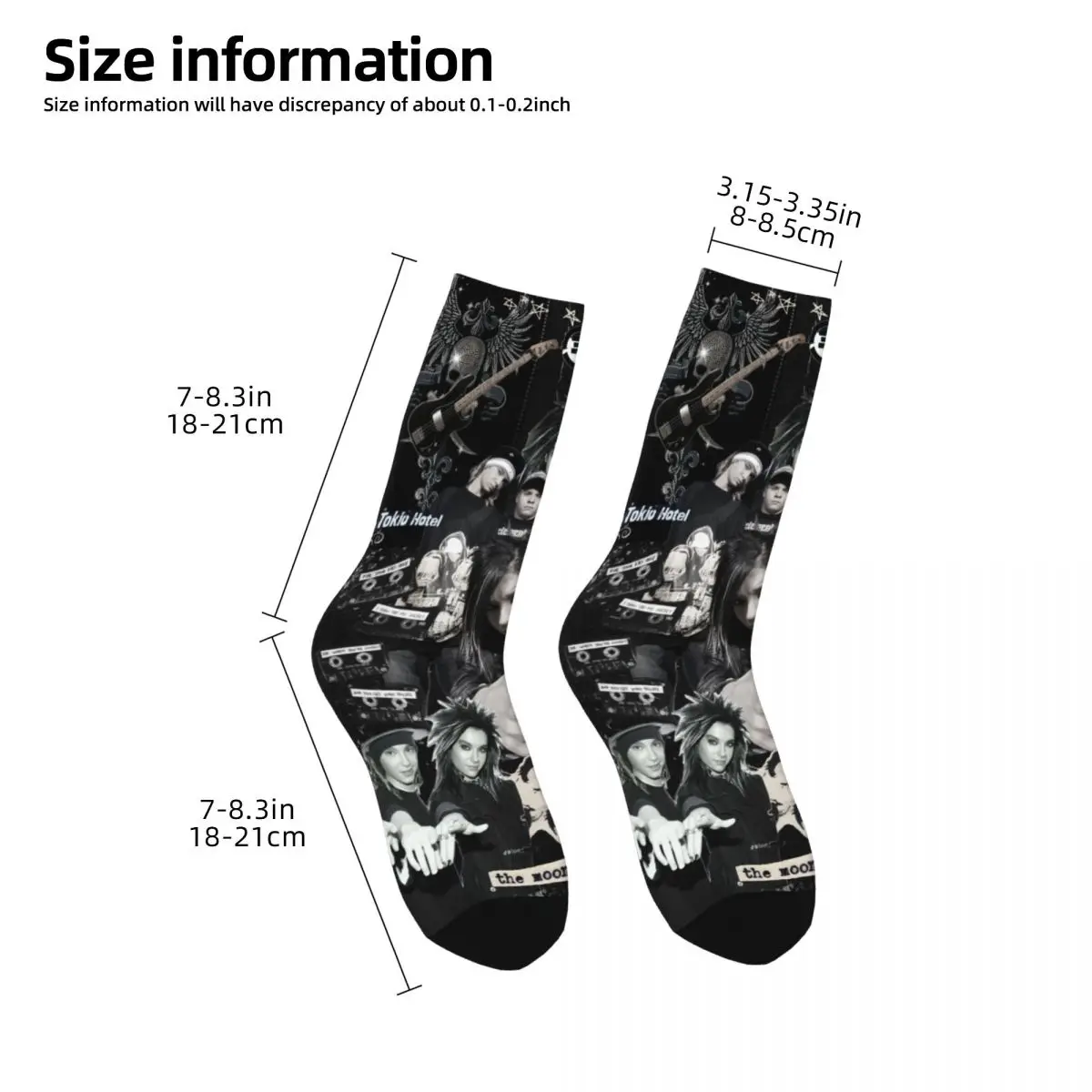 Tokio Hotel Band Crew Chaussettes unisexes, Chaussettes chaudes Happy Style Street, Chaussettes en élan, RNCan