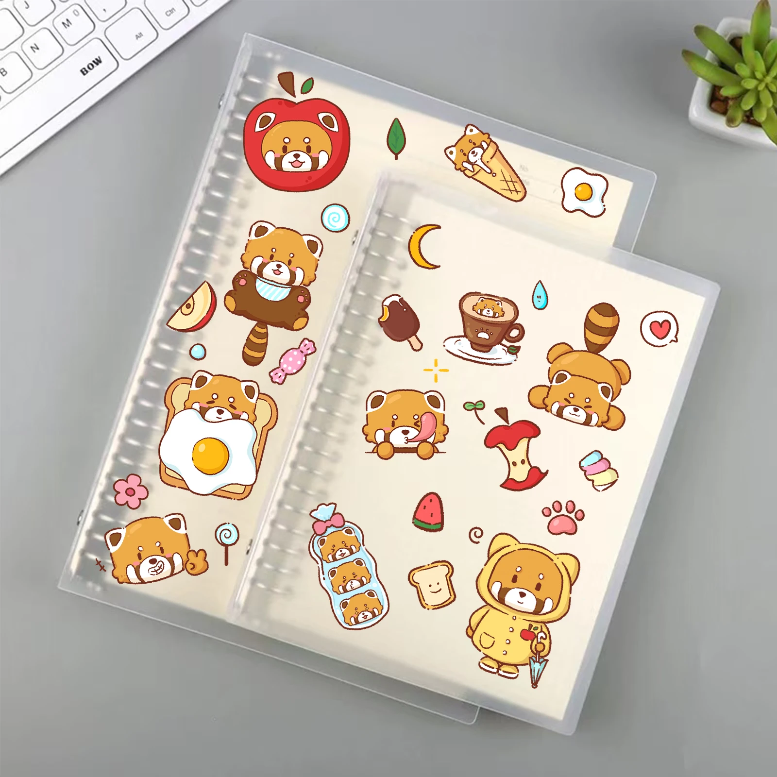 2PCS Weniger Panda Aufkleber Exquisite Einzelne Transparente Handheld Konto Material Telefon Fall Laptop Gepäck Wasserdichte Aufkleber