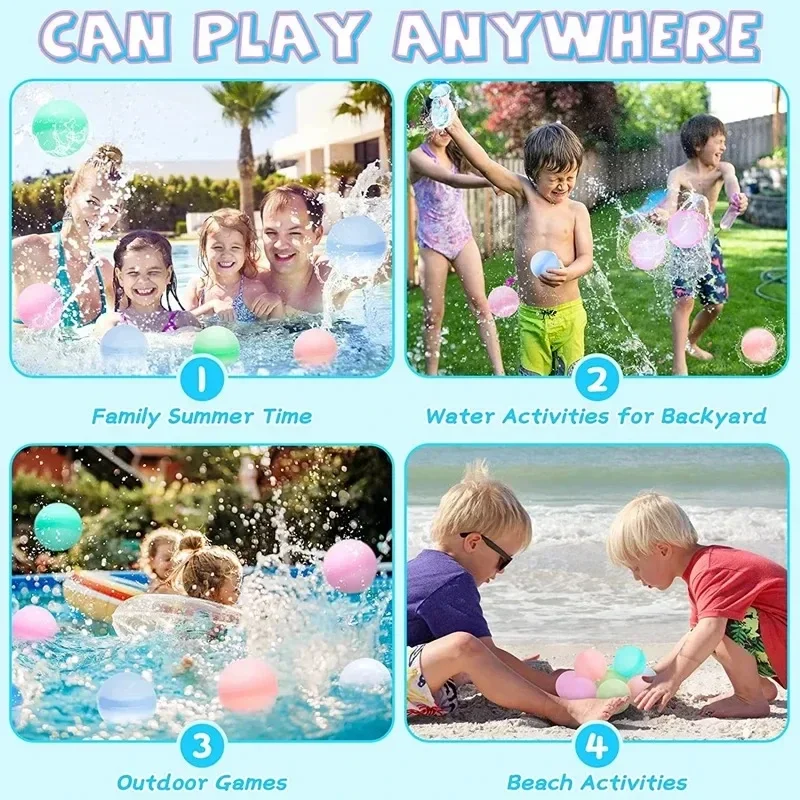 12-36 pezzi palloncini d'acqua riutilizzabili per attività all'aperto per bambini adulti, piscina per bambini giocattoli da bagno da spiaggia bomba d'acqua per giochi estivi