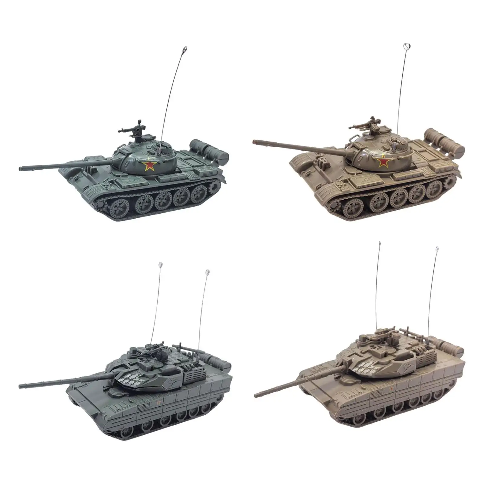 1/72 Tank Model Simulation 4D DIY Tank Puzzle Tank Playset Tracked Crawler Chariot for Table Scene Gifts Children Display Kids