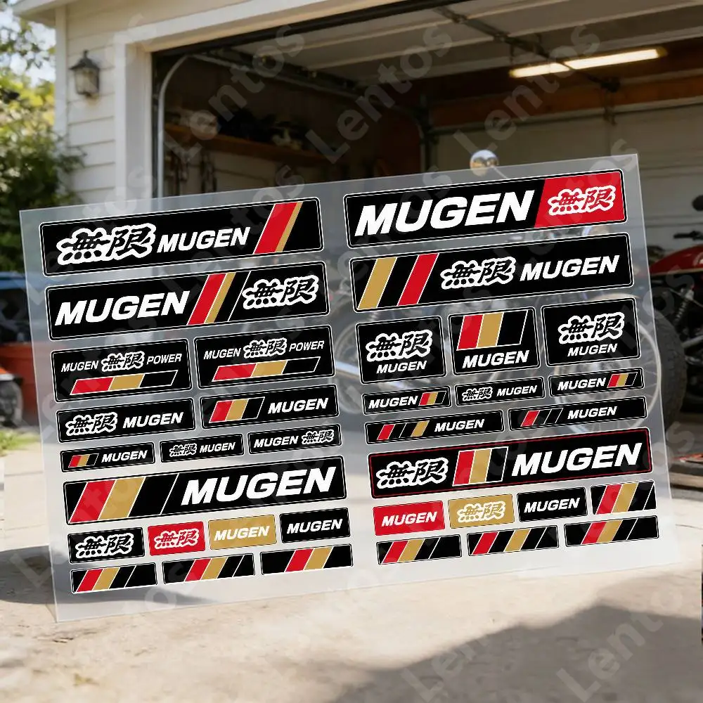 M-mu-gen Waterproof Reflective Motorbike Stickers Easy Peel Removable Decals For Motorcycle Car