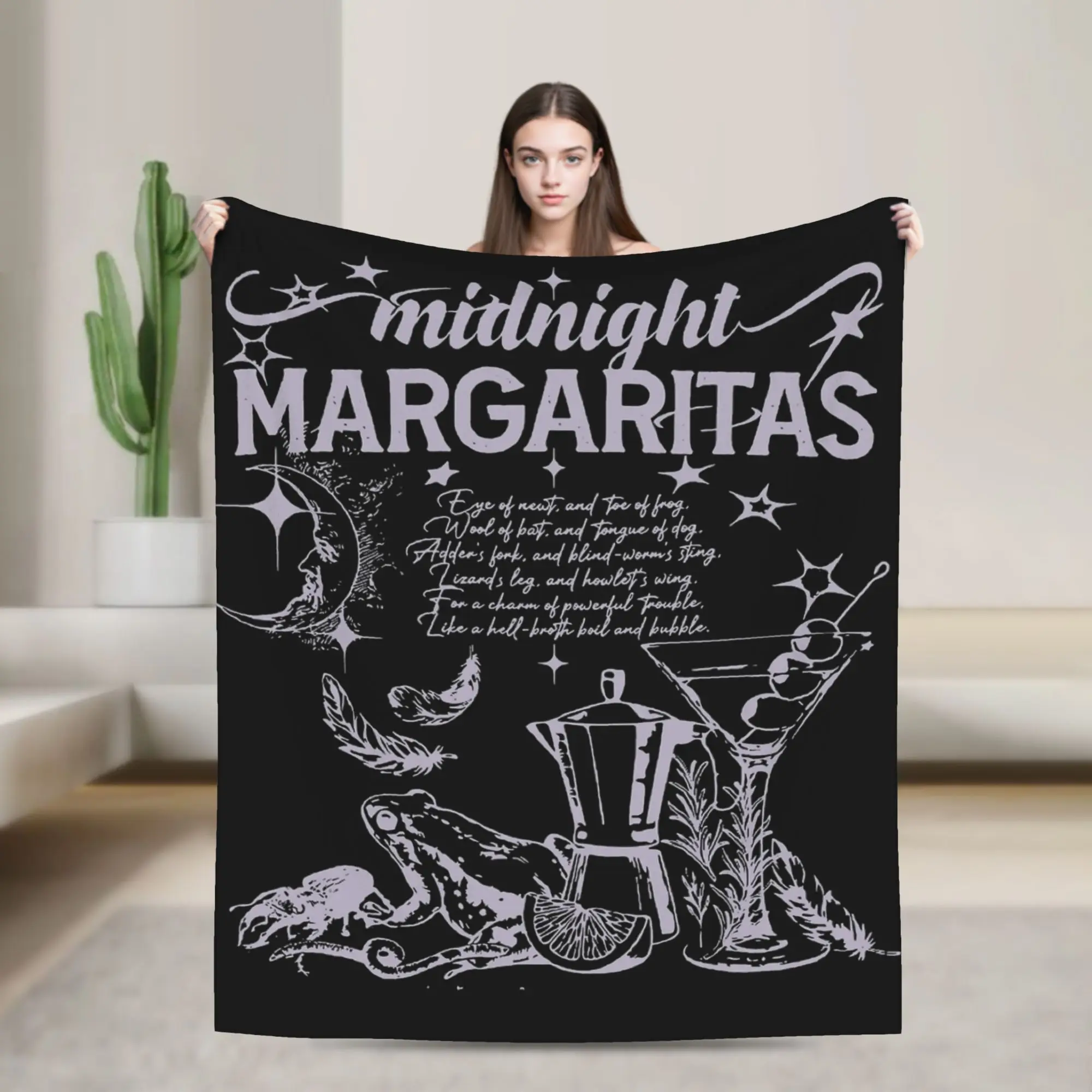 Practical Magic The Aunts Midnight Margaritas Flannel Blanket  Funny Throw Blankets for Home 125*100cm Rug Piece