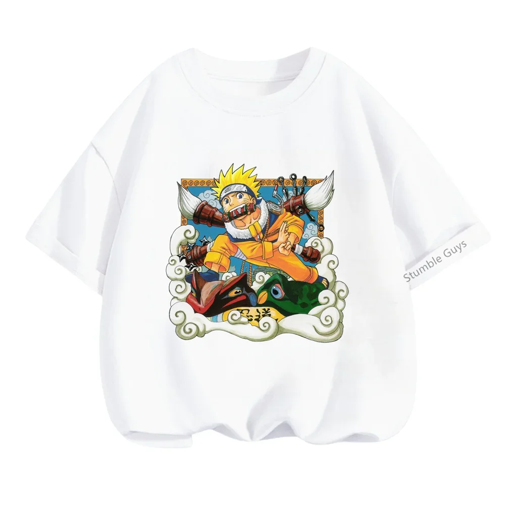 Fashion Boys T-shirt Narutos Tshirt Kids Clothes Girl Yuzhi Bo Sasuke Cartoon Children's Clothing Casual Sonic Graphic Tshirt