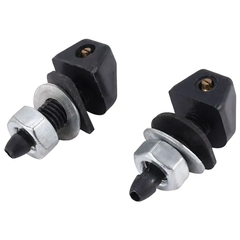 2 pcs Black Plastic Car Front Window Windshield Washer Spray Nozzle For BMW Pair