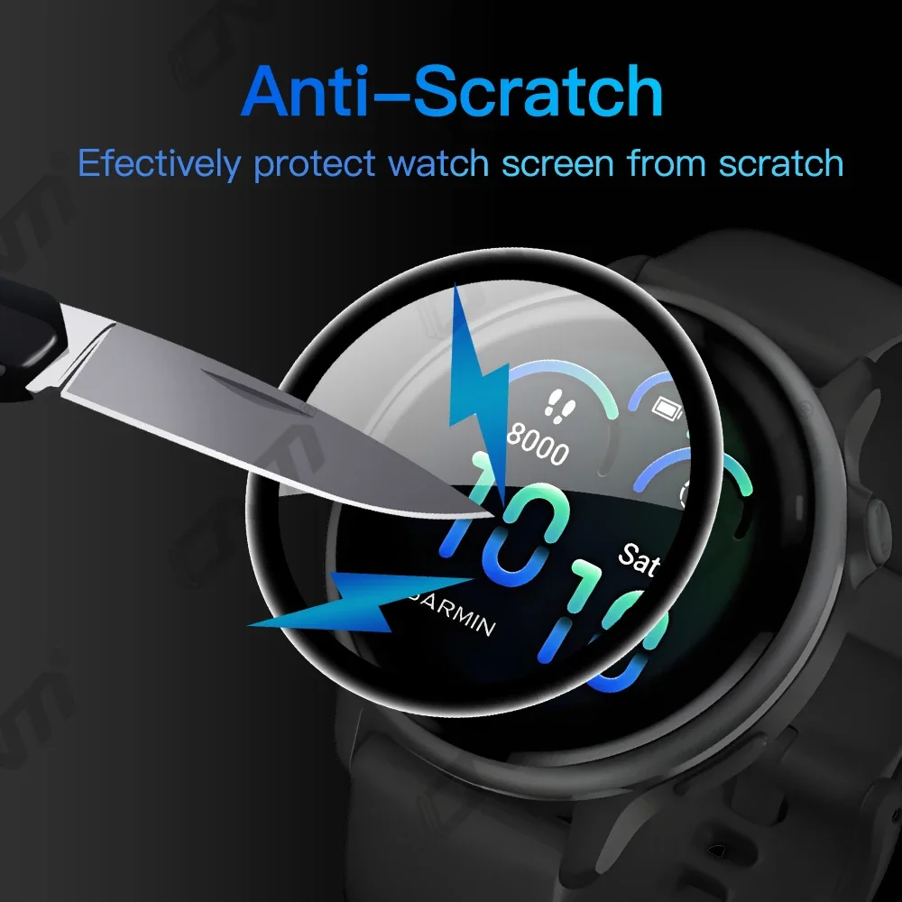 Film Perlindungan 3D untuk Pelindung Layar Garmin VivoActive 6, Cakupan Penuh 99% HD Kejelasan Antigores Aksesori Bebas Gelembung