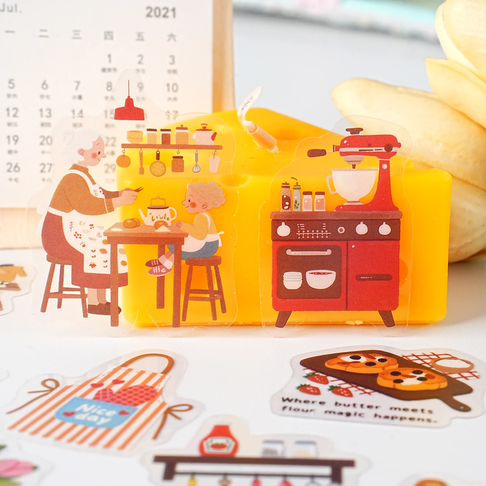 30pcs Kitchen Pastry Pattern Stickers for Laptops, Phone Cases, Suitcases, Albums, Kids Crafts, Creative Design Stickers