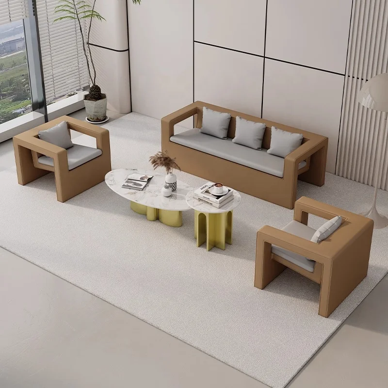 X*-Light Luxury Hotel Club Lobby Office Reception Sofa Card Seat Sales Office Negotiate Table Chair Combination