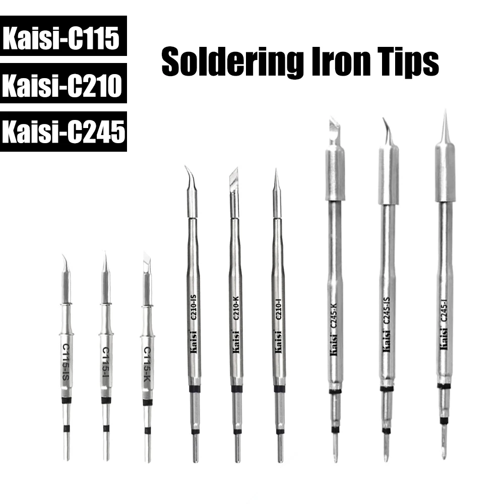 Puntas de pistola para soldar Kaisi C210 C245 C115, núcleo de calefacción sin plomo, Compatible con mango de estación de soldadura JBC Sugon Aifen Aixun