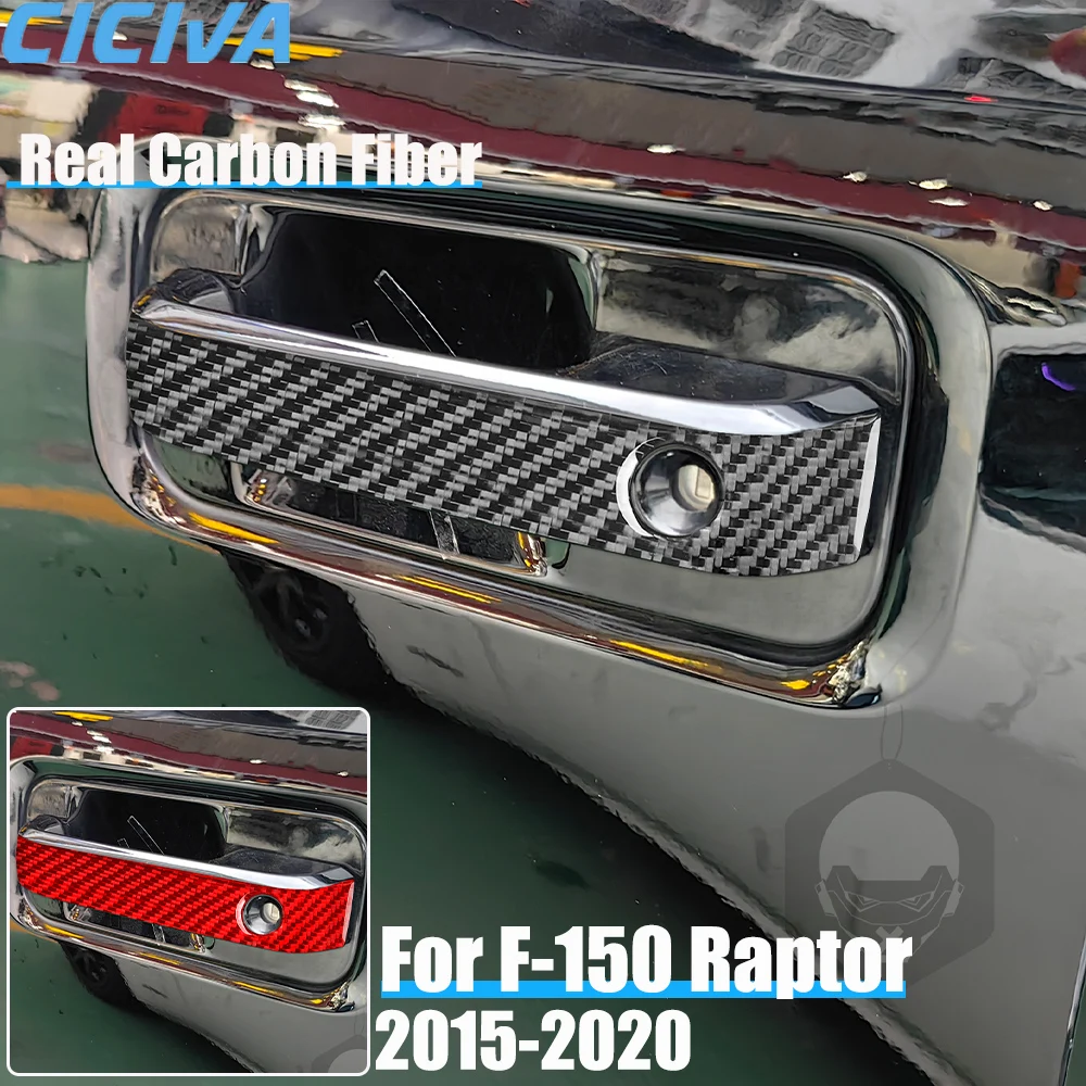 

Real Carbon Fiber Car Accessories Door Handle Panel Decorative Trim Cover Soft Sticker For Ford F150 SVT Raptor 2015-2020