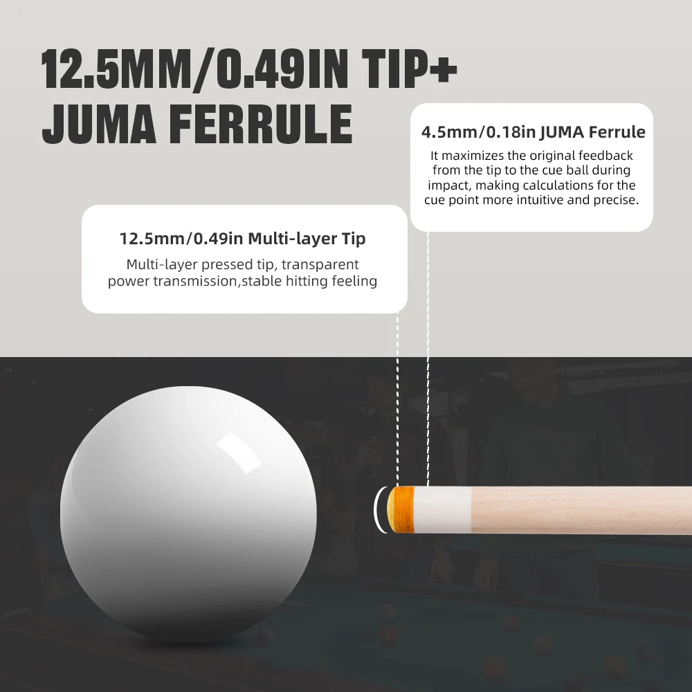 KONLLEN خشب القيقب تجمع جديلة انحراف منخفض مهنة البطانة Tulipwood البلياردو عصي بركة مع أنبوب الكربون داخل وطرف 12.5 مللي متر