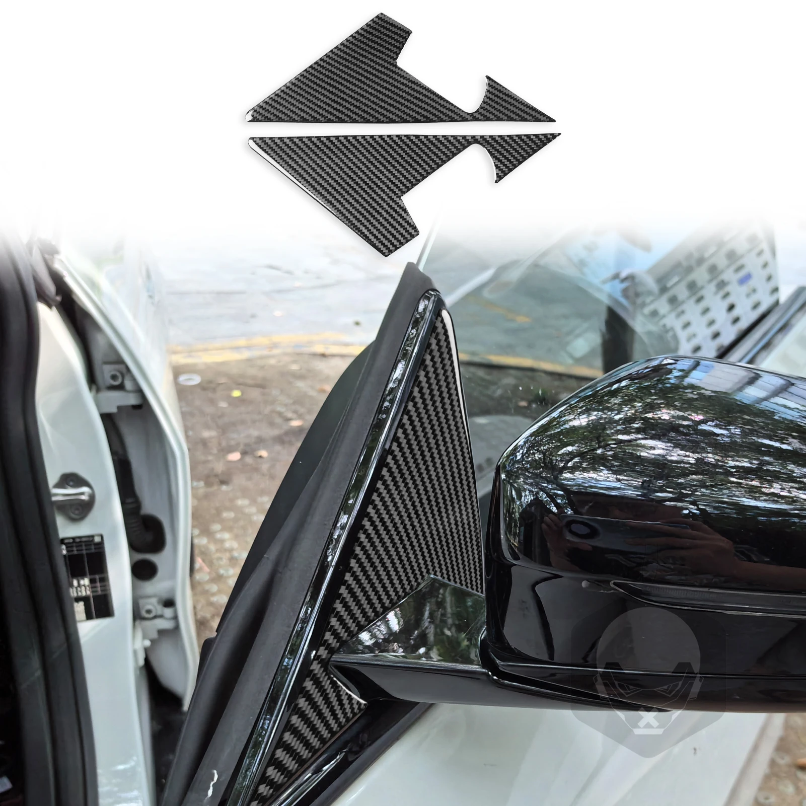 For BMW M4 G22 G82 G83 2021 2022 2023 2024 Outer A-pillar Soft Black Carbon Fiber Sticker Cover Trim Car Decoration Accessories
