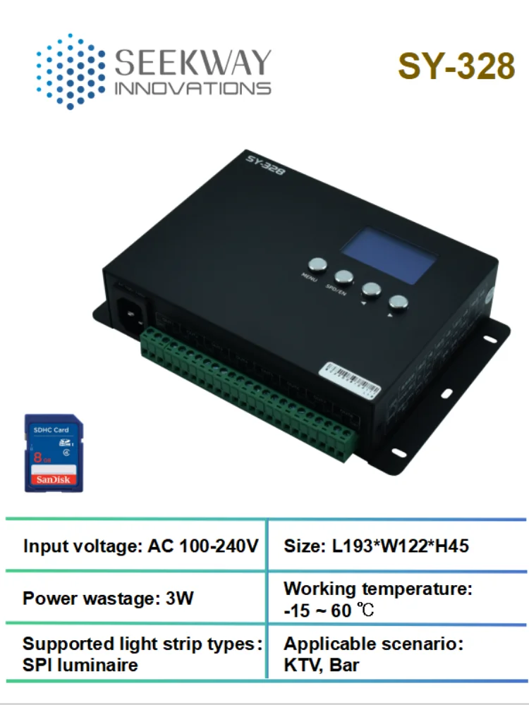 Imagem -02 - Dmx Controller para Indoor Stage Display Suporta Spi Led Light Ktv e Bar Iluminação Ativação de Som Portas Ac100v240v