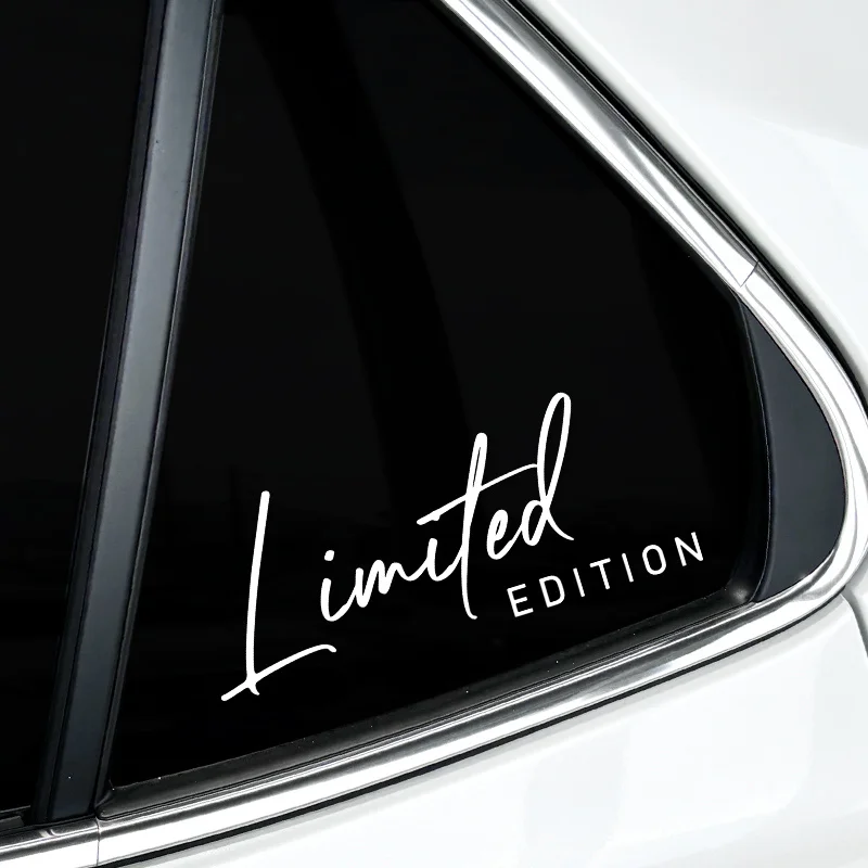 

1 шт., «ограниченное издание», рукописный шрифт, черно-белая виниловая наклейка «сделай сам», наклейка для автомобильных аксессуаров для ноутбуков