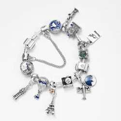 2022 New jewelry accessories fashion cartoon plane Pendant Charm bracelet Christmas Collection Blue Starry Sky bracelet girls wi