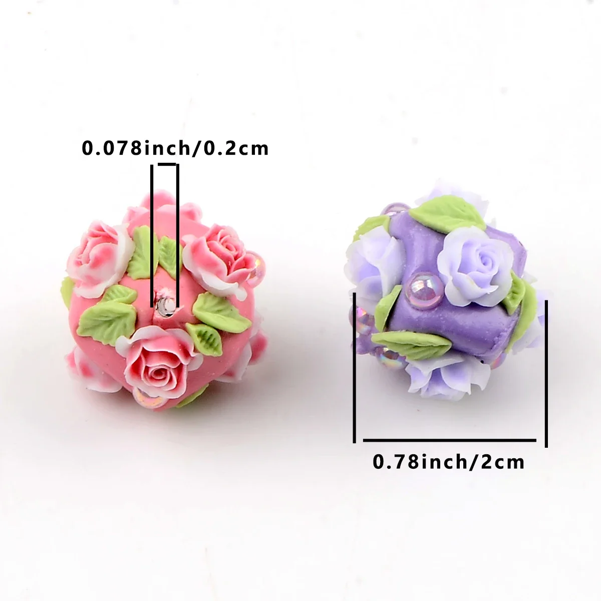 4PCS Colorful Hand-paint rose flower acrylic square beads For Make DIY Gift Bracelet, Necklace,Crafts Supplies Jewelry Accessory