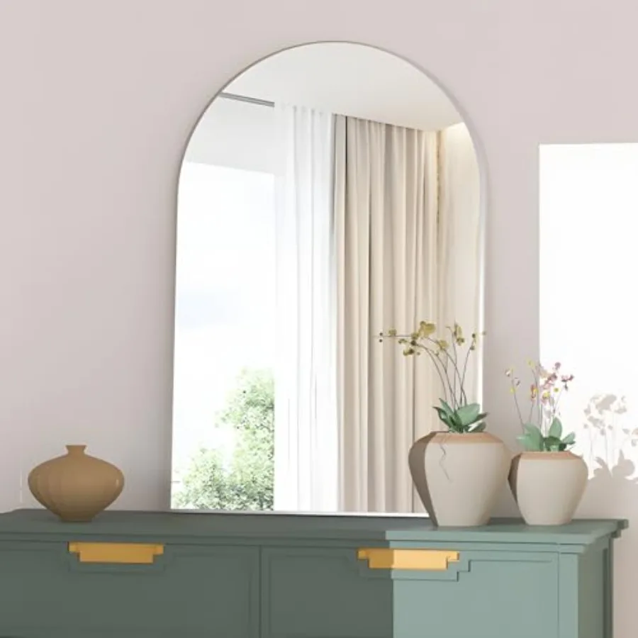 

Wall Mounted Mirror, Arched Wall Mirror for Bathroom, 24"x36" Arch Bathroom Mirror with Metal Frame, Vanity Mirror Decor for Ma