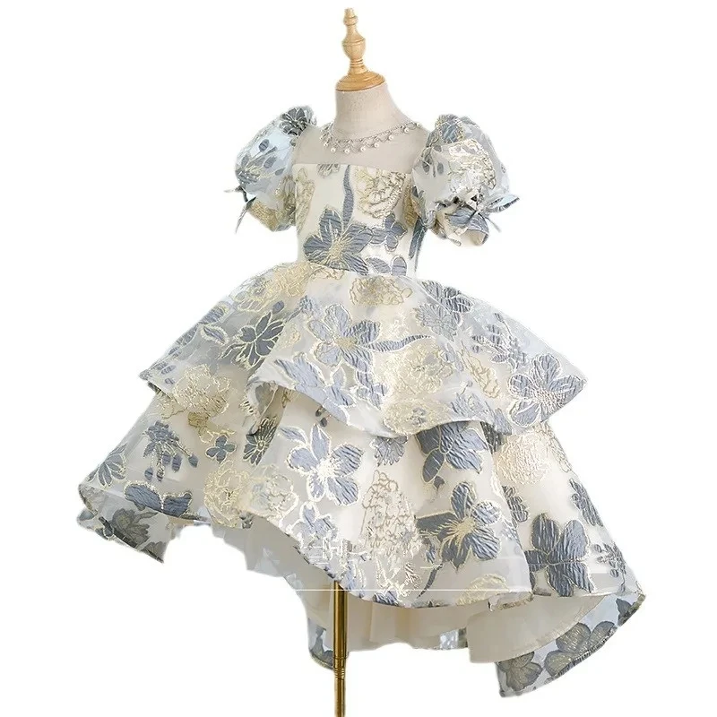 2024new Mädchen Pailletten Tutu Kleid Blumen mädchen Kleid für Hochzeits feier 24m Baby 1. Geburtstag Outfits Kleinkind formelle Gala Schwanz Kleider