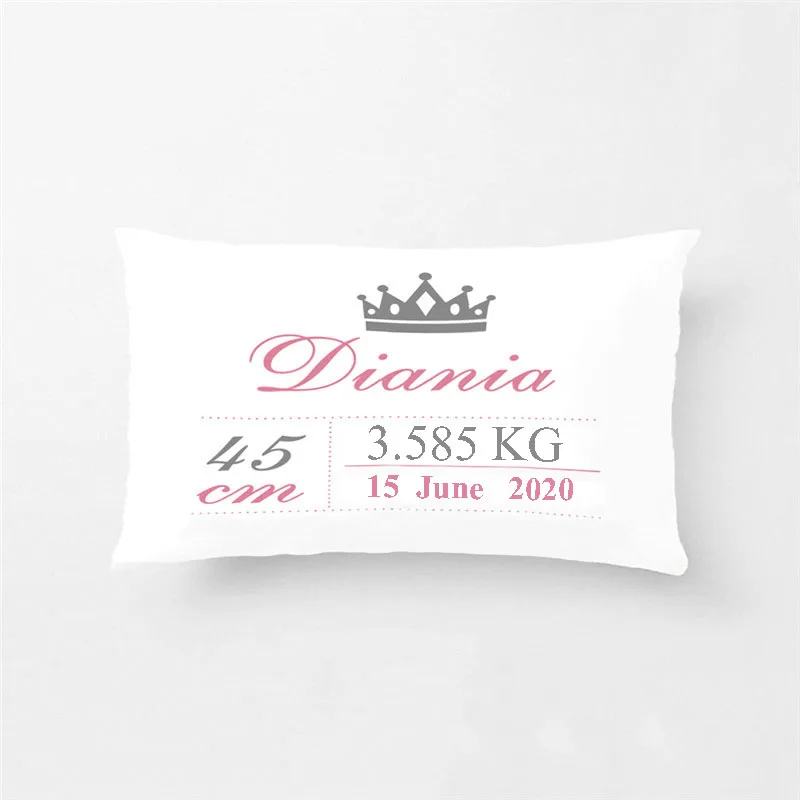 Customized Baby Birthday Gift Baby Birth Announcement Pillow Cases Personalized Birth Stats Throw Pillow Cover/ Cushion Cover