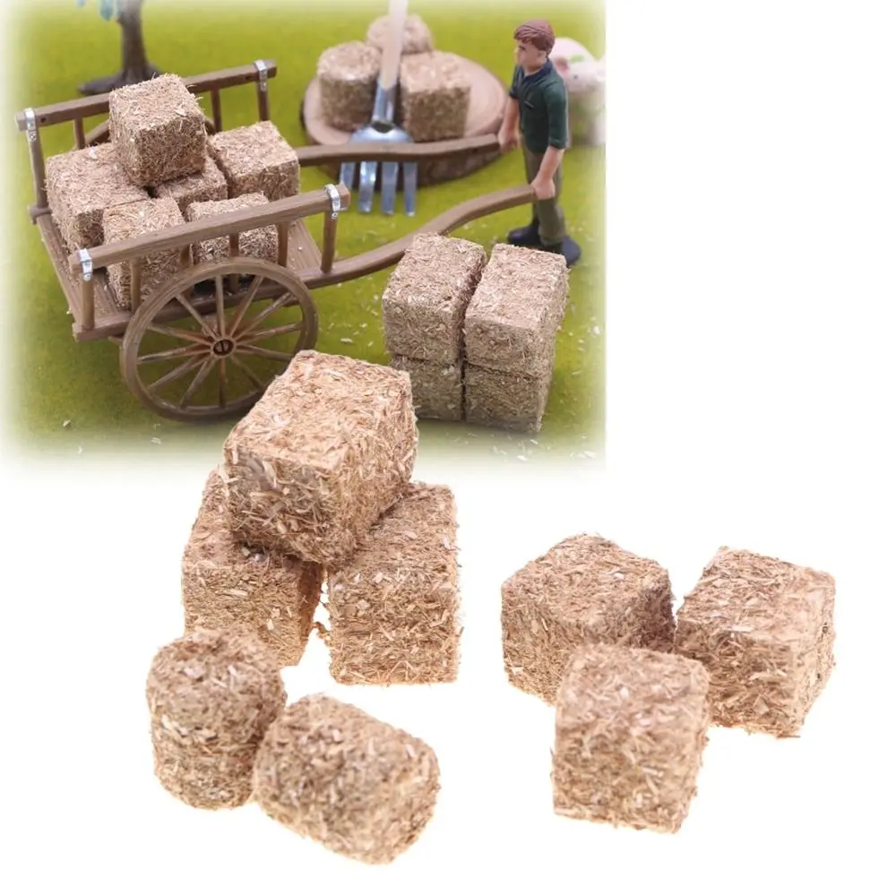 8pcs 1/12 Dollhouse Simulation Haystack Garden Decoration Stackable Hay Ornaments Rustic Dolls House Accessories Mini Model Farm