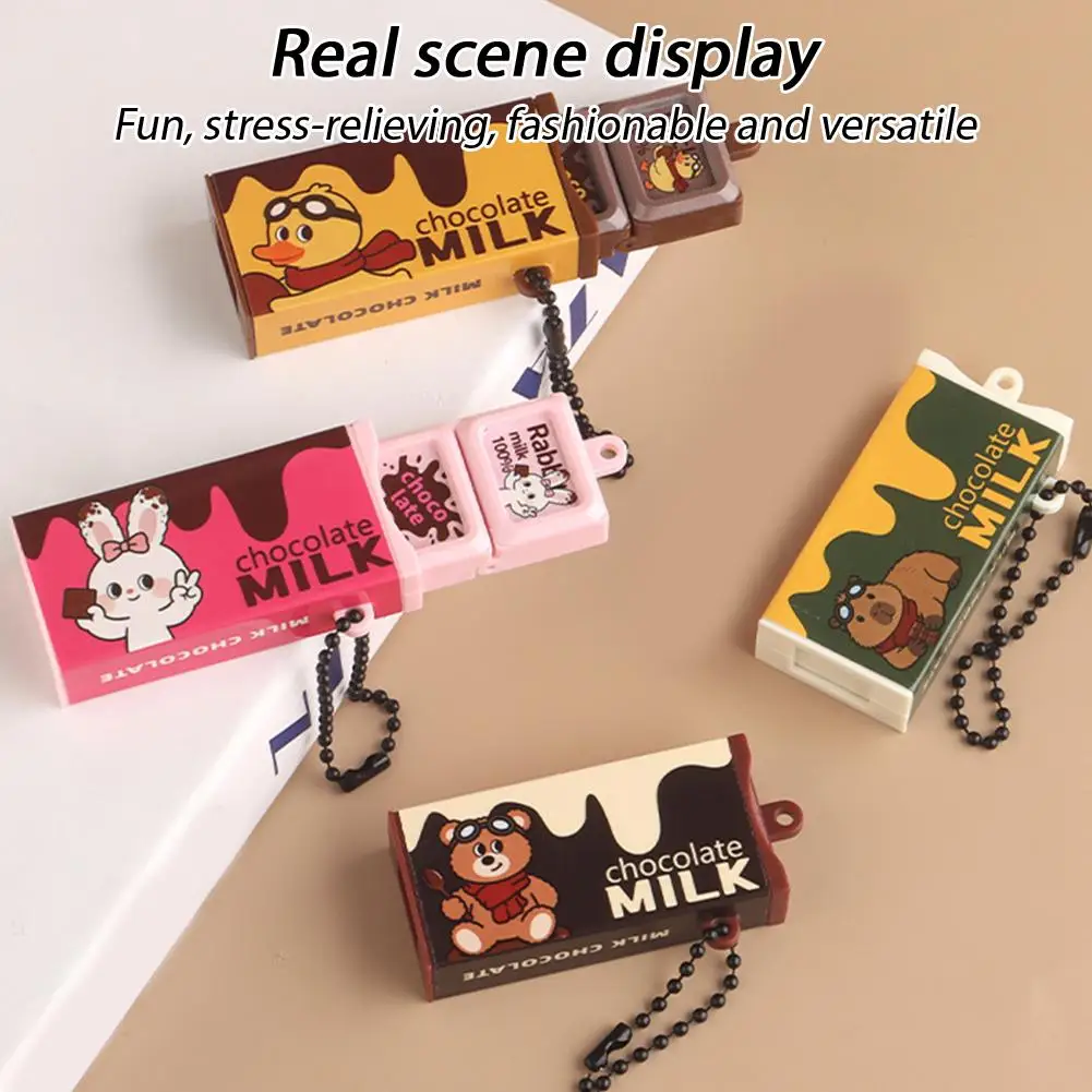 Realistic Chocolate Stress-Relieving Toys Bendable Clip Toys Keychains Sensory Toys Novelty Backpack Charms Children's Gifts