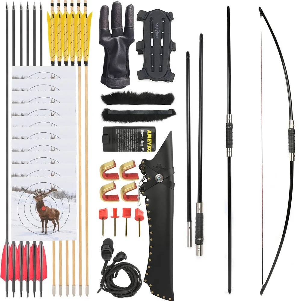 

64.5'' Archery Traditional English Longbow Takedown Archery Target Shoot Sports