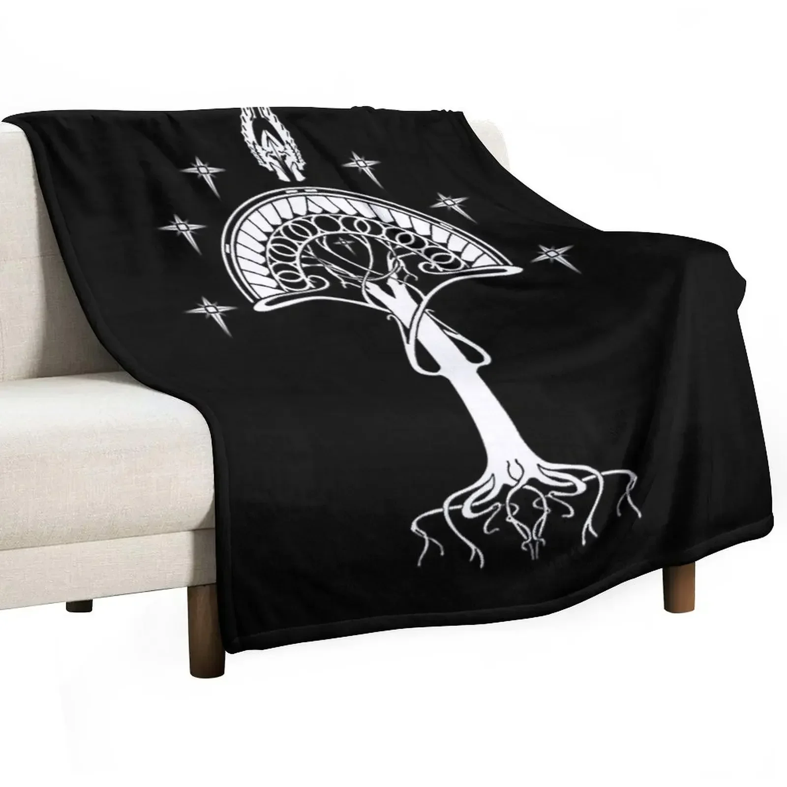 

Sigil of the United Kingdom of Arnor and Gondor (Gondorian black variant) Throw Blanket Shaggy Custom Weighted Blankets