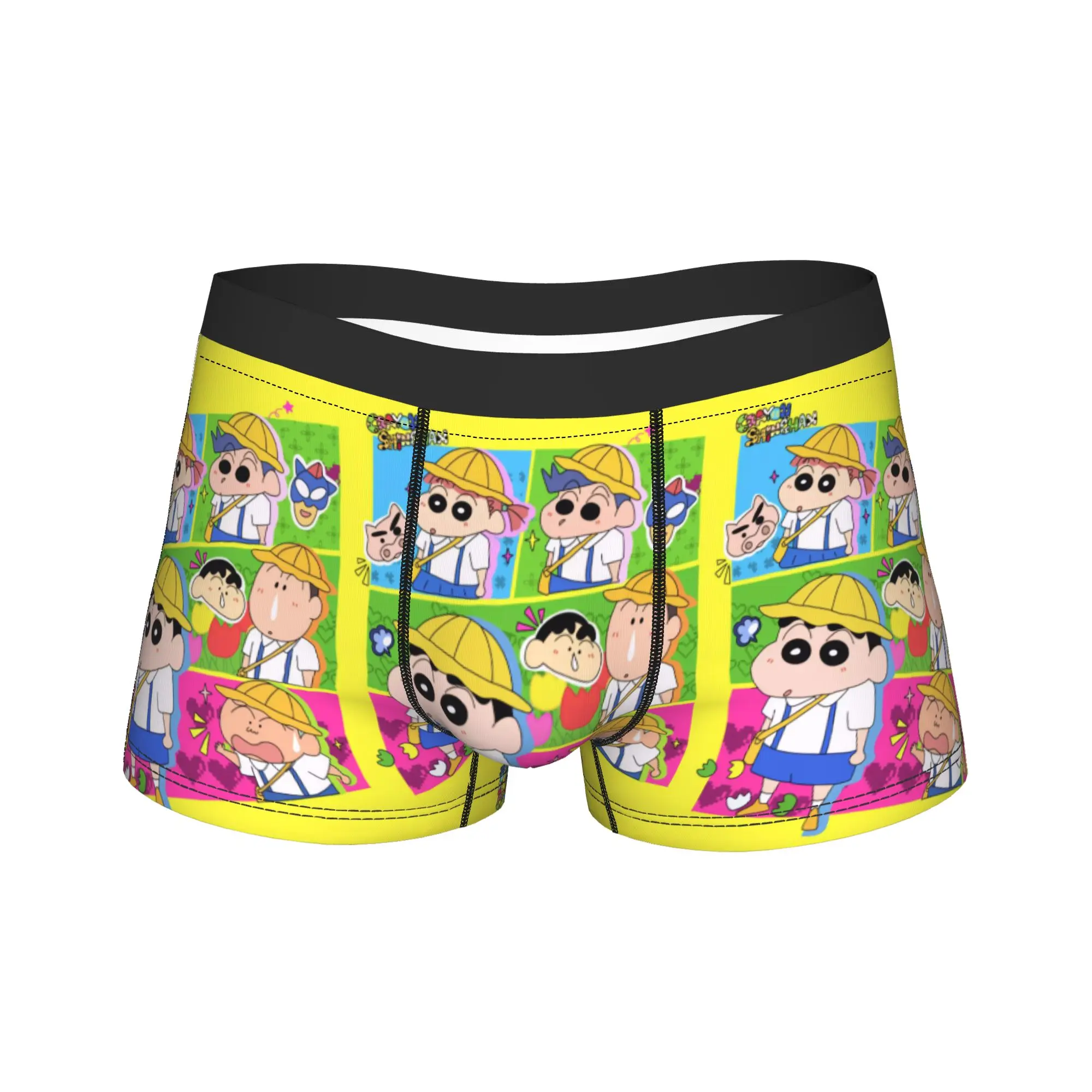 Crayons Shin chans Character Underwear  Elastic Panties Pattern Boxer Brief For Man 3D Pouch Plus Size Trunk