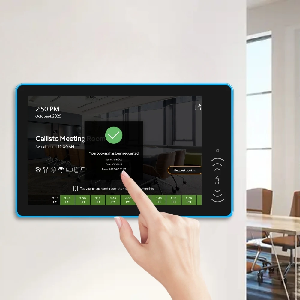 OEM Factory Wall-Mounted 10.1 Inch Android 11 Tablet 2+16Gb Wifi6 RJ45 Network New Rockchip For Business Meeting Reservation