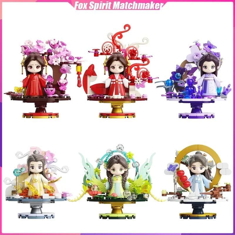 Fox Spirit Matchmaker Klocki konstrukcyjne Minifigurka Dekoracja pulpitu Puzzle Montaż modeli Zabawki Prezenty urodzinowe dla chłopca i dziewczynki