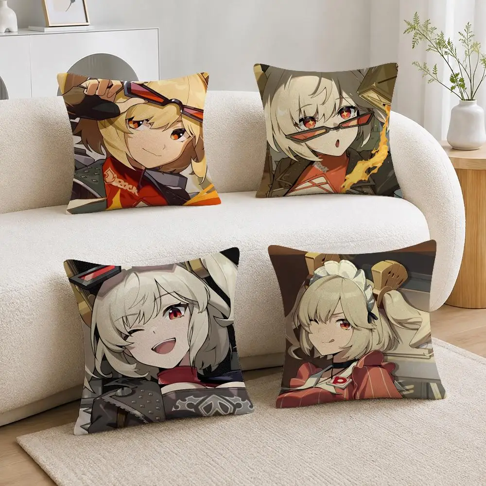 Burnice White Zenless Zone Zero Cushion Cover Soft Plush Cushion Covers Fluffy Throw Pillow Cases for Sofa Bedroom Home Decor