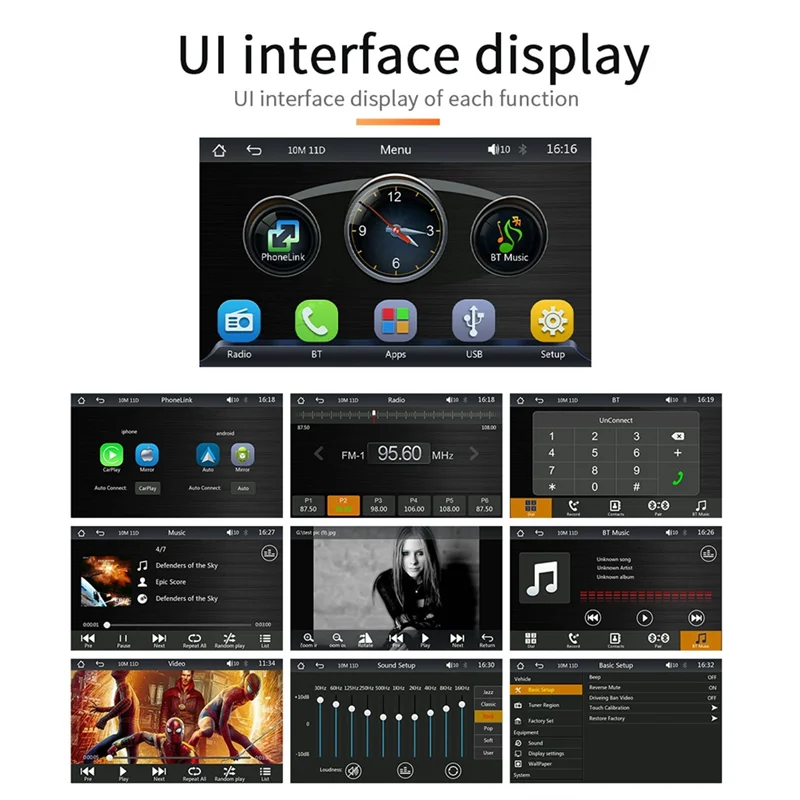 

Universal 7Inch Car Radio Multimedia Video Player Portable Bluetooth Wireless CarPlay Android Touch Screen with Camera