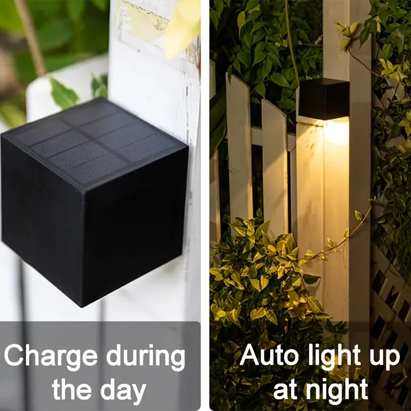 Outdoor Waterproof Solar Wall‑Washing Light Dual Lighting Modes Solar Powered Wall Sconce for Garden Yard Patio Wall Decoration view 4