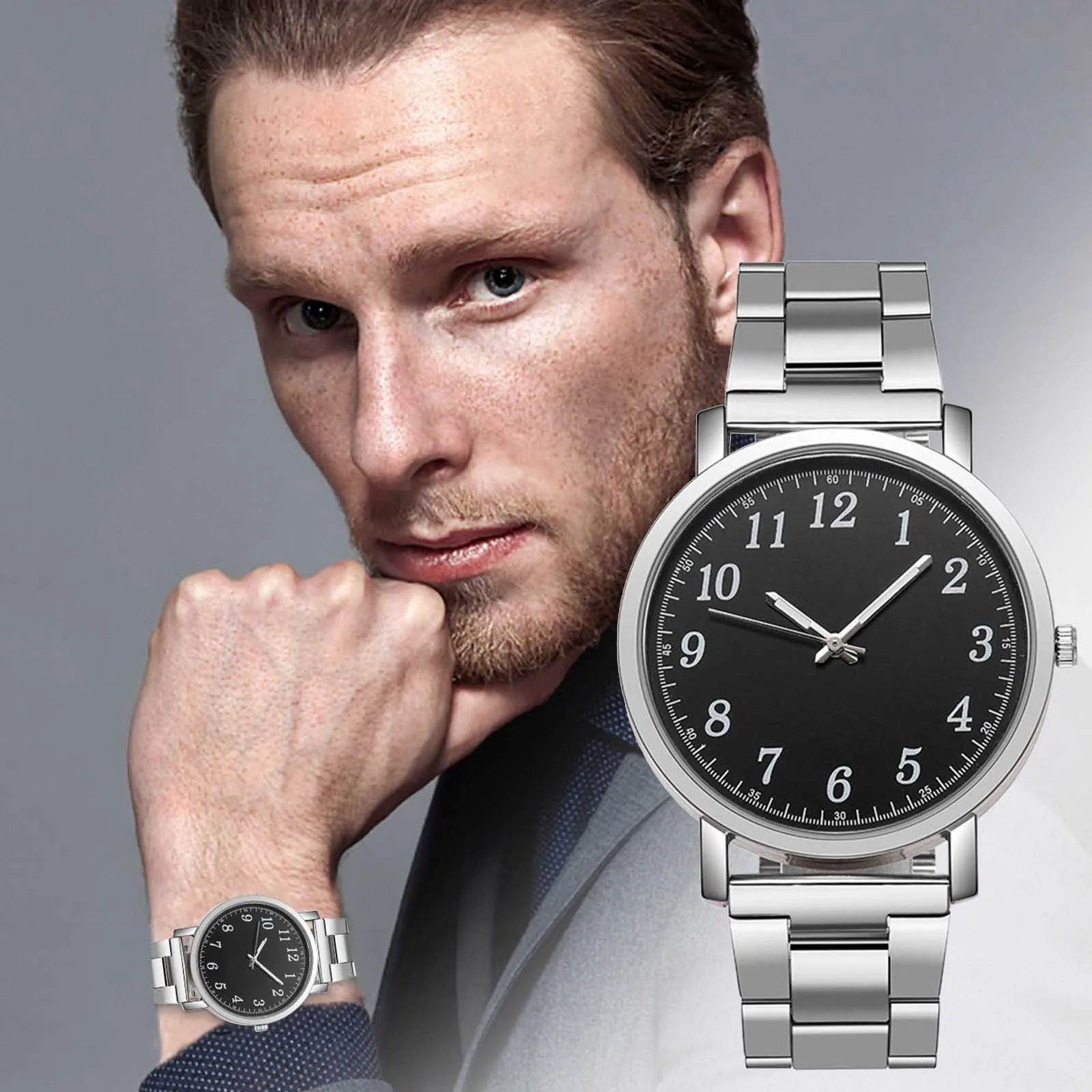Men Luxury Watches Simple Dial Quartz Watch Stainless Steel Strap Casual Bracele Watch Business Wristwatch Relogio Masculino