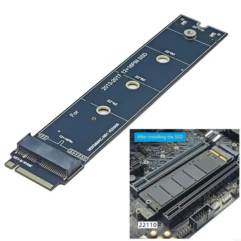 12+16pin SSDS a M.2 clave M NVME Risers Adaptadores tarjeta 22110 Tamaño para convertidores SSDS para 2013 2014 2015 2017