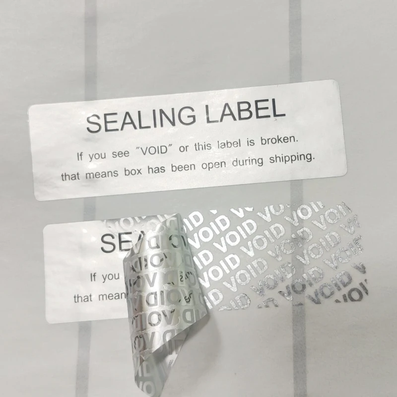 Transfer Printer Matte Silver VOID Label Temper Proof Unremovable Sticker One Time Use Only Leaving Evidence Seal