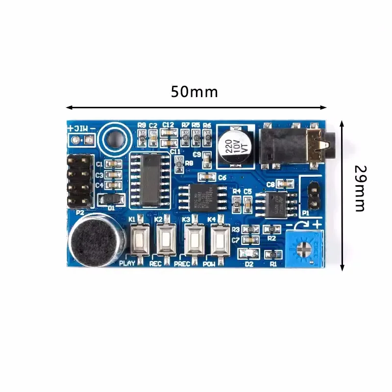 The recording module is loud male voice module stronger than the ISD1820 YS-SR1 amplifier and speakerphone